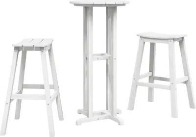 Zdjęcie produktu dla Zestaw barowy w ogrodzie 3 pcs Biały HDPE