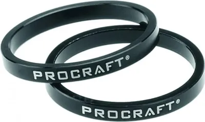 Image de Entretoise Procraft Ahead en aluminium 1,5 pouce, 3 mm, 1,5 pouce, noire - réglage précis de la hauteur du guidon...