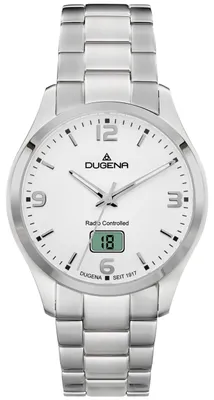 Produktbild von Dugena Herren-Uhr Tresor Funk Weiß Quarz Edelstahl-Armband 4460863