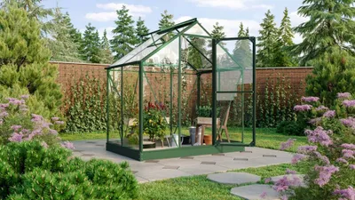 Produktbild von Vitavia Gewächshaus "Triton 2500" inkl. Stahlfundament smaragd grün 2,5 m² 3 mm ESG