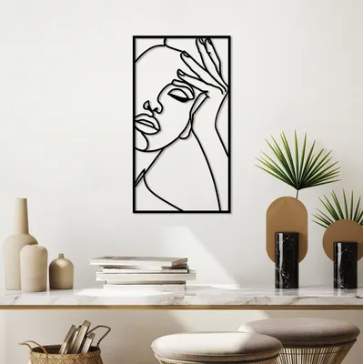 Obrázok produktu pre Wallity, imagine - M, Dekoratívny kovový doplnok na stenu, 100 % METAL, čierny, 50 x 27 cm