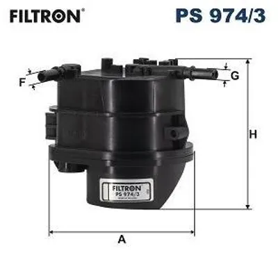Obrázek produktu pro Palivový filtr FILTRON PS 974/3 pro FORD Fiesta Mk6 hatchback (JA8, JR8) – potrubní filtr