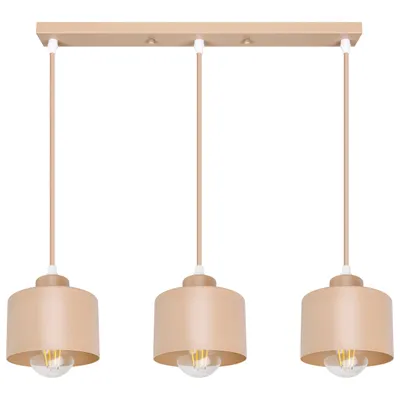 Produktbild von MasterLED Pendelleuchte Elza E27 3-flammig Beige linear 60 cm
