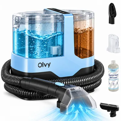 Zdjęcie produktu dla Odkurzacz piorący do dywanów Olvy 17 000 PA - Wydajny odkurzacz na mokro do sof, samochodów i dywanów z akcesoriami i środkiem czyszczącym