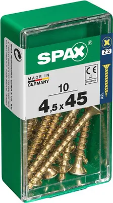 Image de Boîte 10 Unités. Vis A Bois Spax Cab. Plat Yellox 4.5x45mm Spax