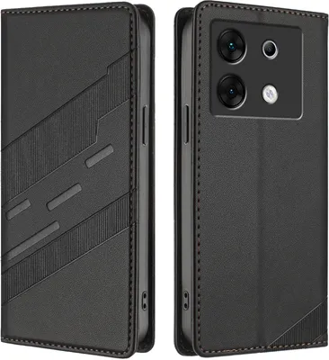 Produktbild von Hülle für Infinix Zero 30 5G, Kunstleder Brieftaschen Handyhülle mit Kartenfach und Standfunktion Schwarz