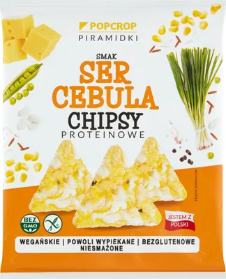 Produktbild von Popcrop-Chips, Proteinpyramiden mit Käse-Zwiebel-Geschmack, 60 g
