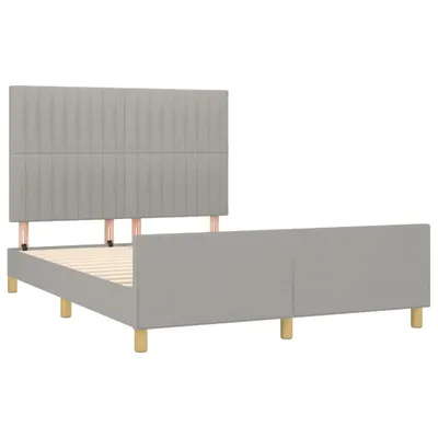 Zdjęcie produktu dla Rama łóżka bez materaca, jasnoszara, 140x200 cm, obita tkaniną