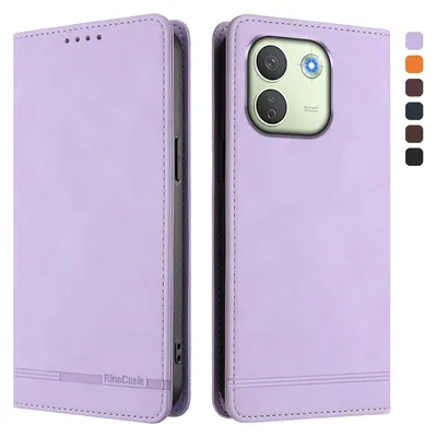 Image de Étui pour Xiaomi Redmi Note 17 Pro Max, coque rabattable en cuirPolyuréthanerétro avec support et compartiments pour cartes, couleur violet