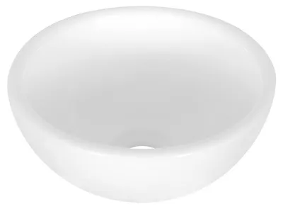 Produktbild von Differnz Ruz Waschschüssel D25 aus Keramik in Weiß - Rundes Modell - Hochglanzoberfläche - Schmutzabweisend und wasserdicht - Ohne Überlauf - Maße 25 x 11,5 cm - Zur Aufsatzmontage