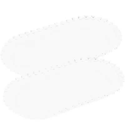 Produktbild von 2x Servierplatte Glas 25x13 cm – rechteckige Tafelplatte für Salat & Kuchen