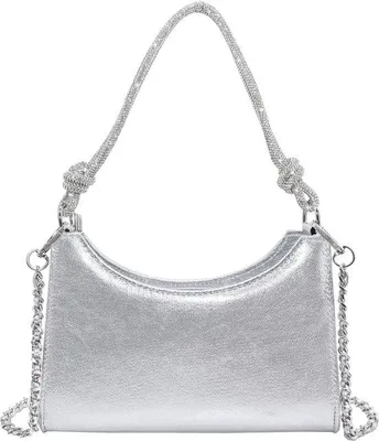 Produktbild von Glitzer Clutch mit PolyurethanSchultergurt in Silber