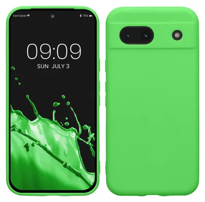 Produktbild von kwmobile Handyhülle für Google Pixel 8a Hülle - weiches Handy Silikon Case - Schutzhülle Cover - Limettengrün