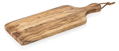 Produktbild von Servierbrett mit Griff PURE OLIVE, 30 x 15 cm, Olivenholz mit Lederband