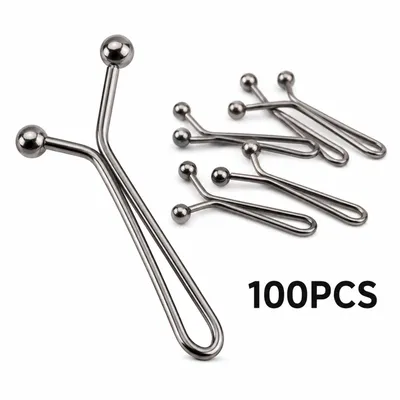 Produktbild von 100er Set Hosenclip, verstellbar, Taillenspanner, für Jeans, Rock & T-Shirts, kein Nähen, Silber