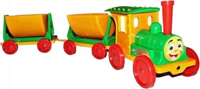 Produktbild von Riesen Sandspielzeug Zug Lokomotive Grün Sandkasten Strand Set 110cm Spielzeug
