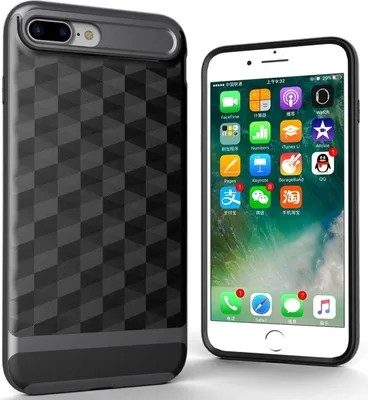 Produktbild von Hülle für Apple iPhone 8 Plus Backcover Case Handy Schutzhülle - Cover 3D Prisma Design Grau