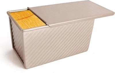 Obrázek produktu pro Forma na pečení chleba s víkem, rozměry 21 x 12 x 11,5 cm. Obdélníková forma na chléb, forma na pečení, forma na chléb, malá forma na pečení, forma na pečení s nepřilnavým povrchem