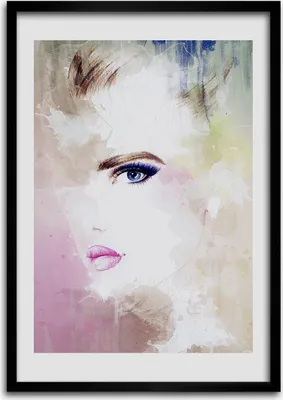 Produktbild von Bild - Bilderrahmen - 50 cm x 70 cm - MDF - Rahmen - Wandkunst Abstraktion einer Frau