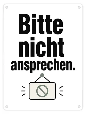 Produktbild von Metallschild in 15x20 cm Bitte nicht - Symbol Schild Mit Spruch: Bitte nicht