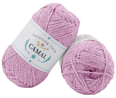 Produktbild von Häkelgarn Baumwolle Glitzer Rosa Silber 2 Stück 1,5 mm x 140 m
