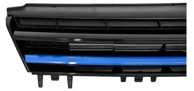Productafbeelding van Grill voor middenonderdeel, geschikt voor VW Golf 7 VII (2012-2017), R-Line design, met blauwe accenten.