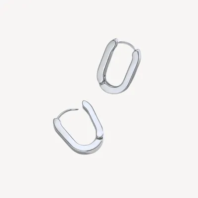 Produktbild von XCOAST Ohrringe - oval, Edelstahl, silber, hypoallergen - perfektes Geschenk für Valentinstag