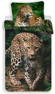 Zdjęcie produktu dla Poszewka z nadrukiem Leopard green 140x200, 70x90 cm
