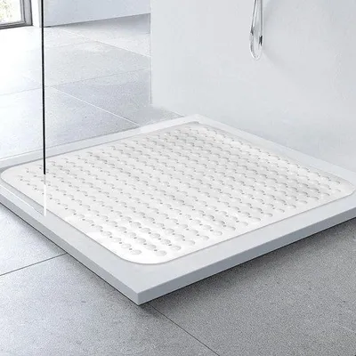 Immagine prodotto di Tappetino antiscivolo per doccia Ibenzoa® (PVC) – 80 x 80 cm, struttura morbida in luffa con ventose resistenti per una presa sicura