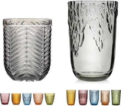 Imagen del producto de Juegos de vasos de vidrio: set de 220 ml y 370 ml, juego de 12 vasos