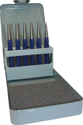 Produktbild von Durchtreiber-Satz 6 teilig 1-2-3-4-5 + Krner-D. 4 mm Metallkassette