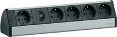 Produktbild von EVOLINE 93000013 Steckdosenleiste ohne Schalter Schwarz/Silber Schutzkontakt