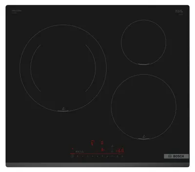 Zdjęcie produktu dla Bosch Serie 6 PIJ631HC1E, Czarny, Wbudowany, 59.2 cm, Płyta indukcyjna strefowa, Szkło ceramiczne, 3 stref(y)