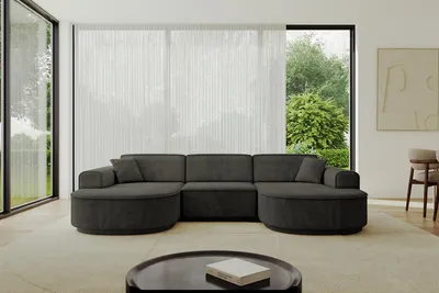 Produktbild von ALTDECOR Ecksofa in U-Form  MARI-U1-v3 - 303x171x83 cm  Schwarz -  Corner Sofa Bett Eckcouch Couch L-Form Wohnlandschaft  Cauchsofa