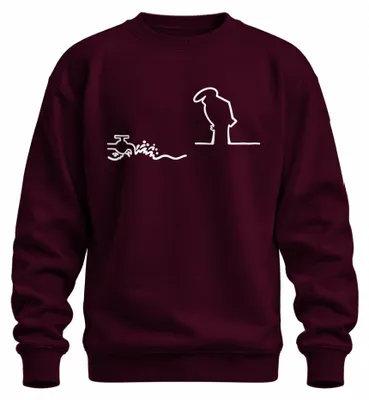 Immagine prodotto di Felpa con cappuccio, modello "Linea Balum Strichmännchen Wasserhahn Osvaldo Cavandoli", colore bordeaux, taglia M