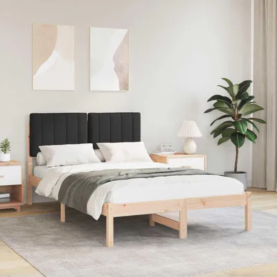 Image de Maison Exclusive - Cadre de lit avec tête de lit rembourrée Noir 120 x 190 cm