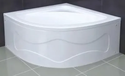 Produktbild von Eck Badewanne  Oval 110x110cm Eckbadewannen 110x110 mit Füsse Schürze