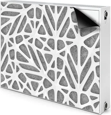 Produktbild von Magnet Heizkörperabdeckung Heizkörperverkleidung Verkleidung Abdeckung 80x60 cm  - Weiß, Gitter auf Beton
