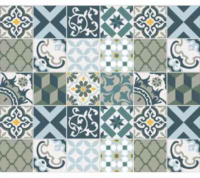 Produktbild von Selbstklebende Fliesenaufkleber für Küche und Bad – 30 AZULEJOS VICENZO Fliesenaufkleber – 30 Aufkleber 20x20cm