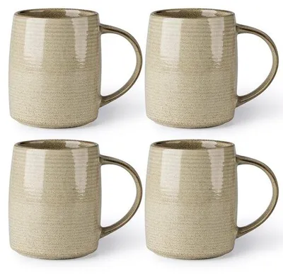 Image de Lot de 4 tasses à café en céramique, 500 ml, dégradé de couleurs, lavables au lave-vaisselle et utilisables au micro-ondes