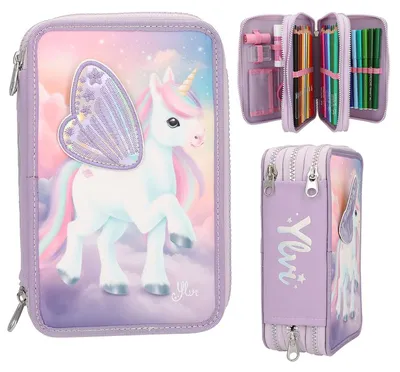 Produktbild von Depesche Ylvi 3-Fach Federmäppchen mit gestickten Flügeln Einhorn