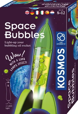 Produktbild von KOSMOS 616786 Space Bubbles - Mini Raketen Lavalampe Experimentier Set fr Kinder mit mehrsprachiger Anleitung (DE, EN, FR, IT, ES, NL)