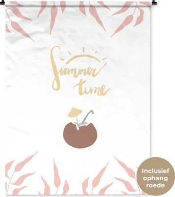 Produktbild von MuchoWow® Wandteppich Wandbehang Sommer - Zitat - Cocktail 120x160 cm Tapisserie Dekoration Wandtuch - Wohnzimmer - Moderne