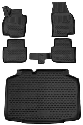 Produktbild von Gummi Kofferraumwanne + Fußmatten Set für Skoda Kamiq, Bj. 2019-