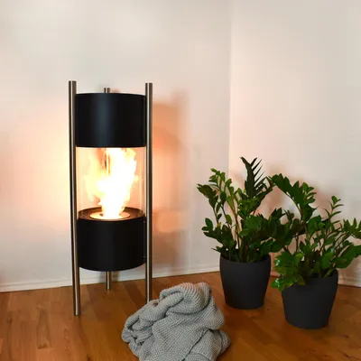 Produktbild von GLOW FIRE Ethanol Kamin 'Visby' | Ethanolofen in schwarz mit 6 Std. Brenndauer und 2 KW Heizleistung | HxD: 100 x 32,5 cm