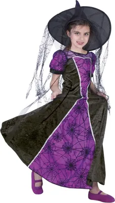 Produktbild von Hexenkostüm Kostüm Hexe Hexen Spinne Kinder Halloween Kleid Karneval Mädchen 128