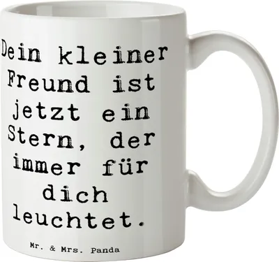 Produktbild von Mr. & Mrs. Panda Kaffeetasse Spruch Trauerbewältigung Haustierverlust - Weiß - Geschenk, nach dem Verlust eines Haustiers, Tasse, Trost, schwierige Zeit, Mutmacher, Pott