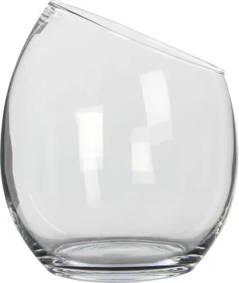 Produktbild von Mica Decorations eckige Blumenvase/ Zierschale - transparentes recyceltes Glas - 28 x 32 cm