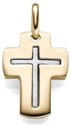 Immagine prodotto di Ciondolo a forma di croce, con ali larghe 21x12 mm, in oro 585 (oro giallo, oro bianco, bicolore)