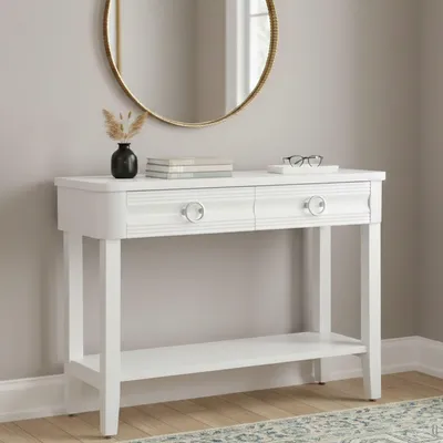 Image de Bakar - Console, 110x40x82h cm Blanc, une Étagère